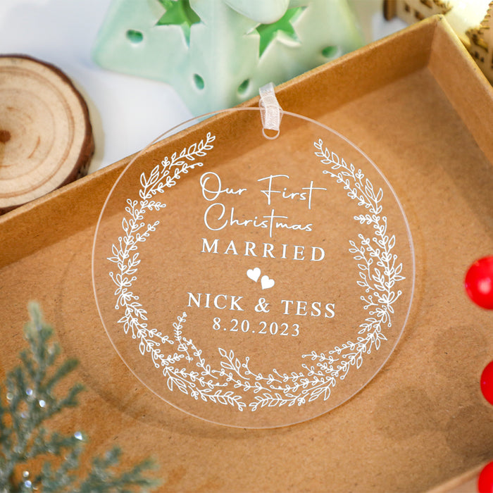 Personalized Married Ornament - Mr & Mrs - Our First Christmas - Gift for the Couple