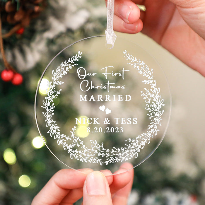 Personalized Married Ornament - Mr & Mrs - Our First Christmas - Gift for the Couple