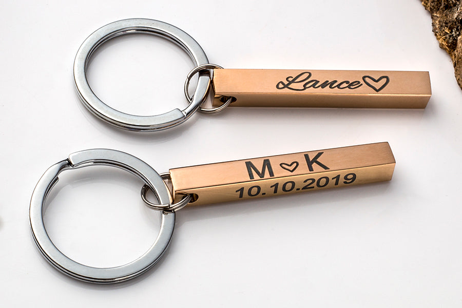 Personalized 3D Bar Keychain, Gift for Him