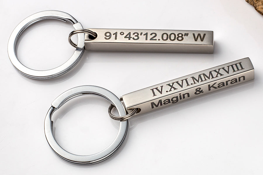 Personalized 3D Bar Keychain, Gift for Him