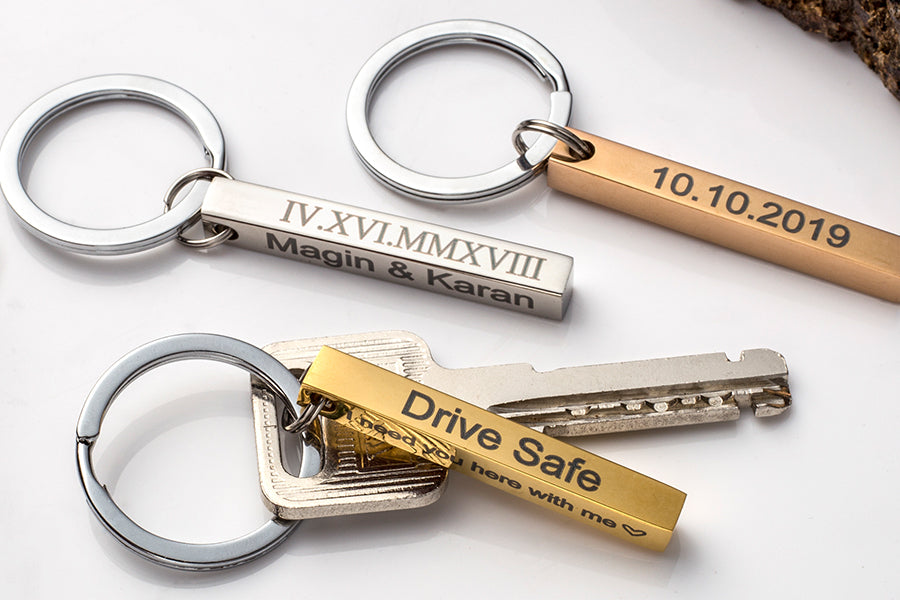 Personalized 3D Bar Keychain, Gift for Him