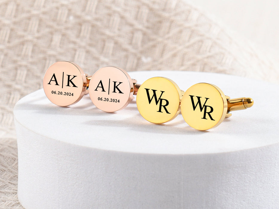 Custom Cufflinks for Him, Personalized Groomsmen Gift