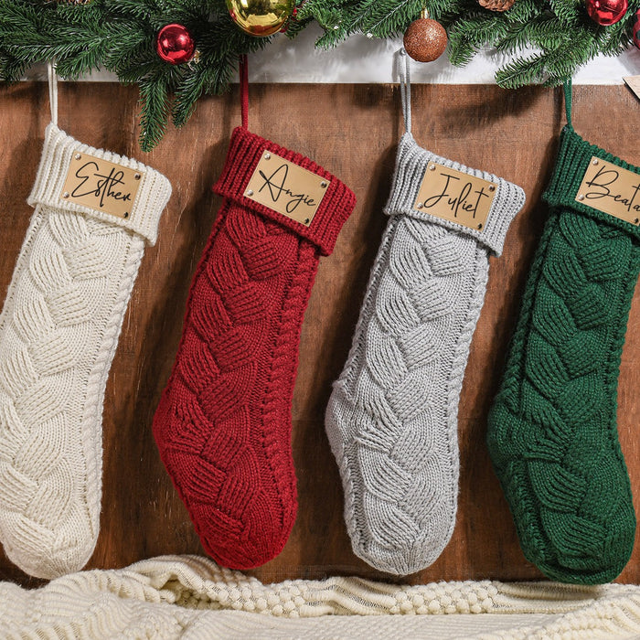 Cable Knit Personalized Christmas Stockings With Name