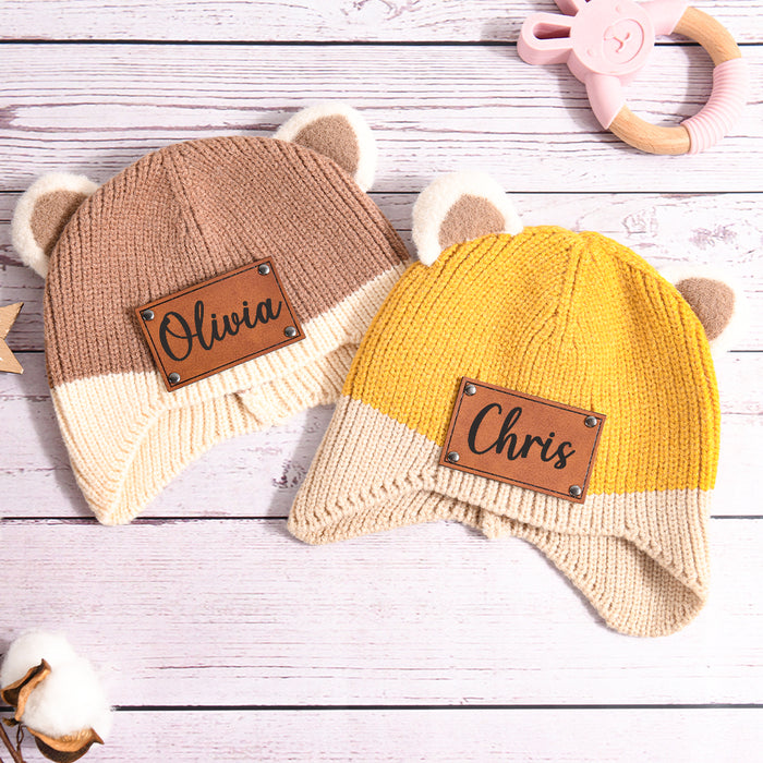 Personalized Newborn Baby Beanie Hat, Christmas Gift