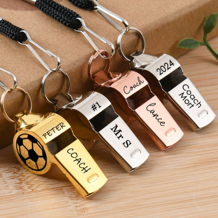 Sports Gift for Him,Stainless Steel Personalized Coach Whistle