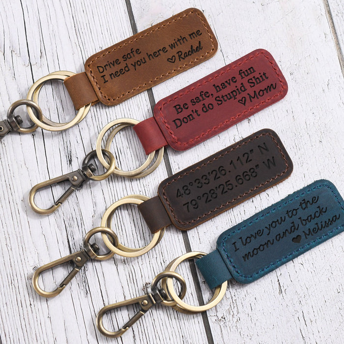 3rd Anniversary Gift for Husband - Personalized Coordinates Keychain