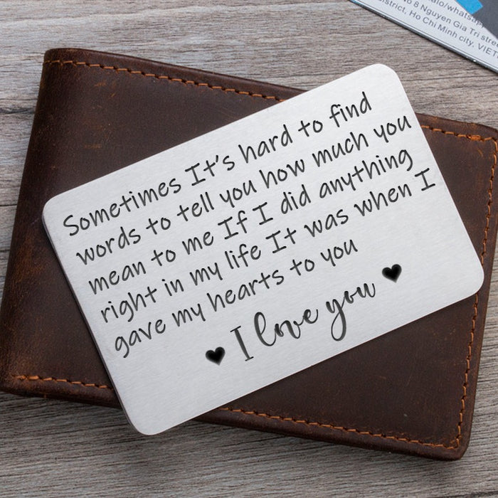 Personalized Metal Wallet Insert Card with Any Text