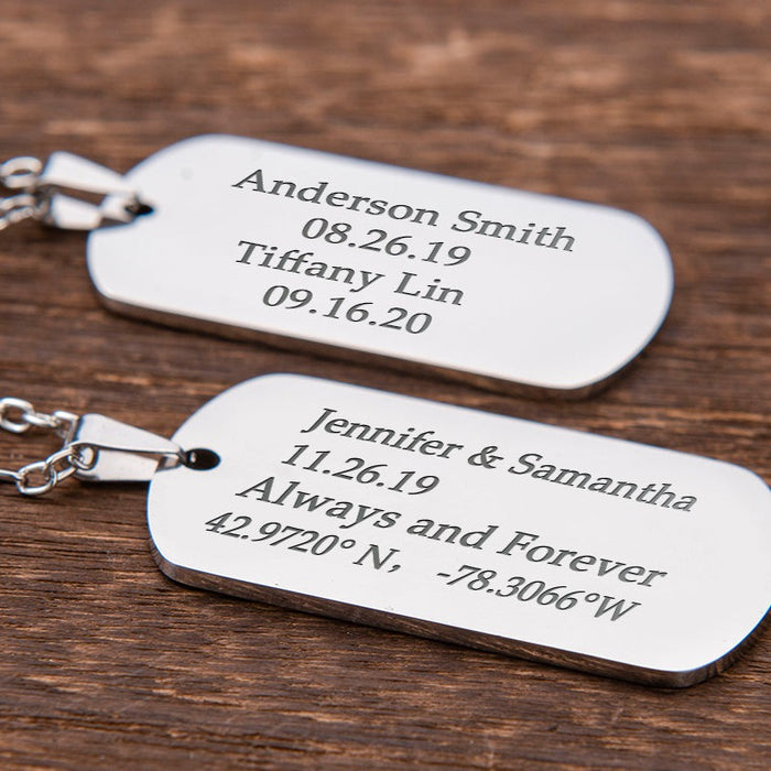 Personalized Dog Tag Necklace,Mens Military Necklace