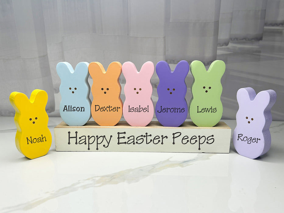 Easter Peeps Wooden Block Set,Personalized Easter Gift Decor