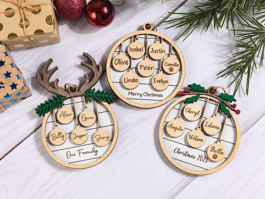 Personalized Family and Pet Ornament, Christmas Gift