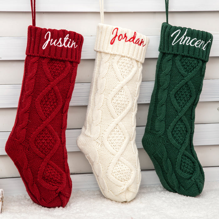 Embroidered Christmas Stockings, Personalized Stockings