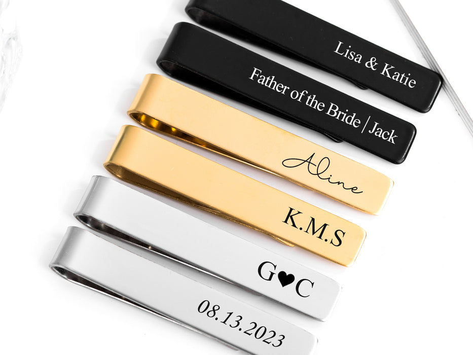 Personalized Tie Clip Set for Groomsmen