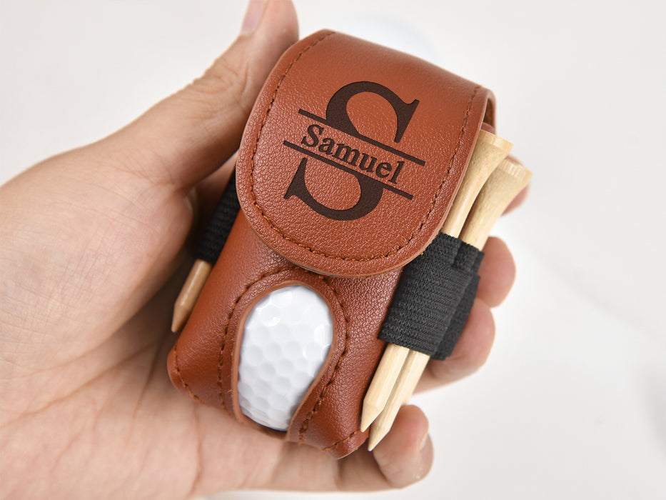 Personalized Golf Ball Bag, Mini Golf Ball Holder, Leather Golf Ball Bag, Stylish Pouch for Golf Balls, Tees Holder, Great Golf Gifts
