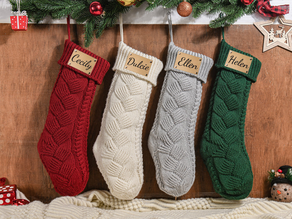 Cable Knit Personalized Christmas Stockings With Name