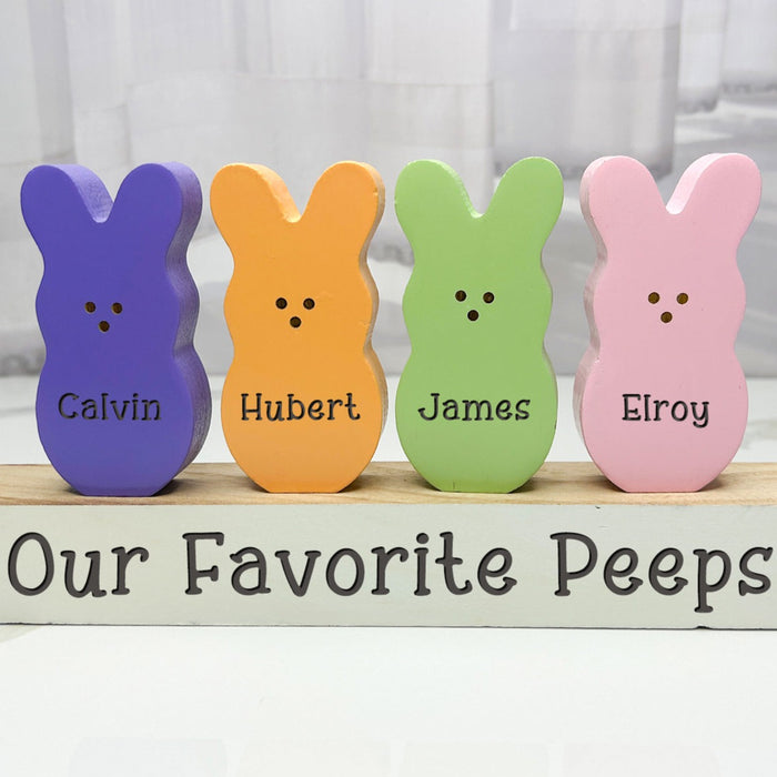 Easter Peeps Wooden Block Set,Personalized Easter Gift Decor