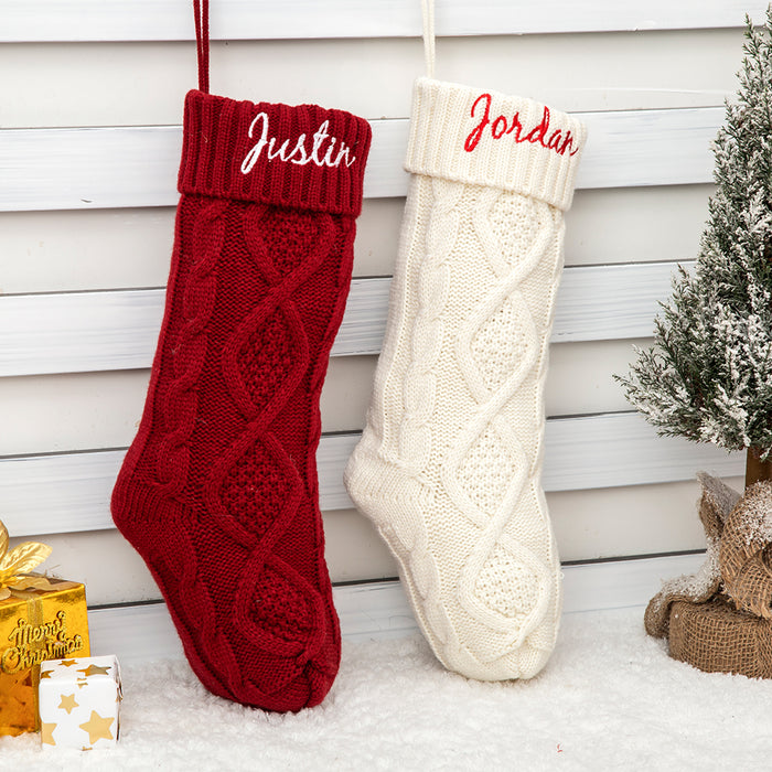 Embroidered Christmas Stockings, Personalized Stockings