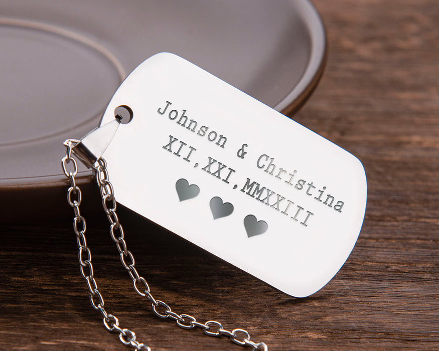 Personalized Dog Tag Necklace,Mens Military Necklace