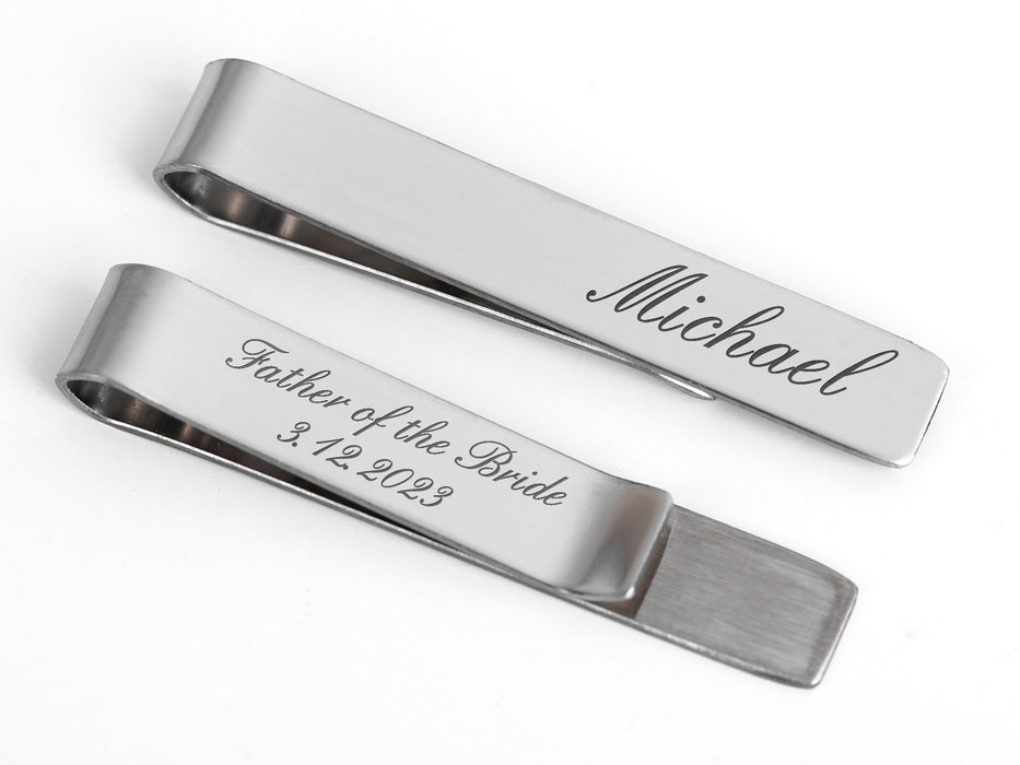 Personalized Tie Clip Set for Groomsmen