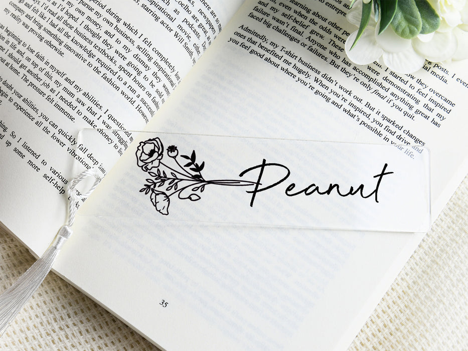 Custom Birth Flower Bookmark for Women, Personalized Acrylic Bookmark Tassel