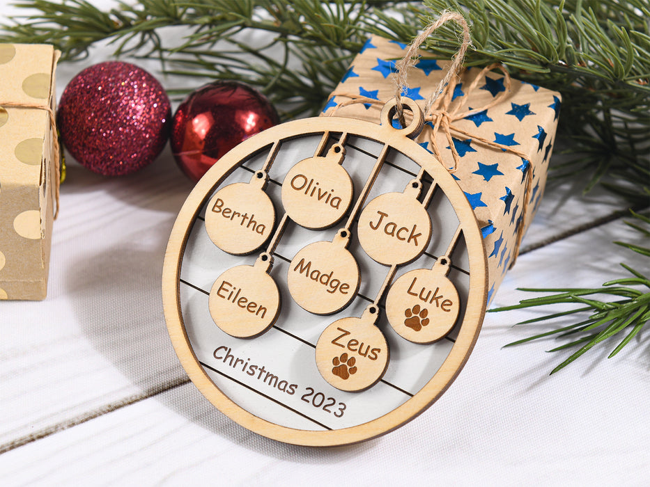 Personalized Family and Pet Ornament, Christmas Gift