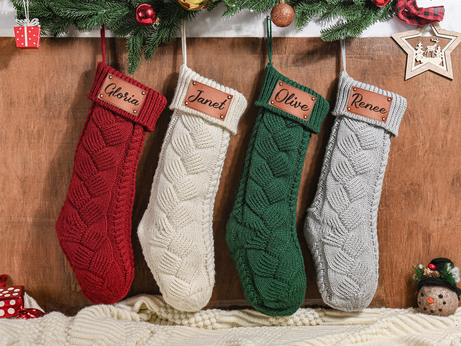 Cable Knit Personalized Christmas Stockings With Name