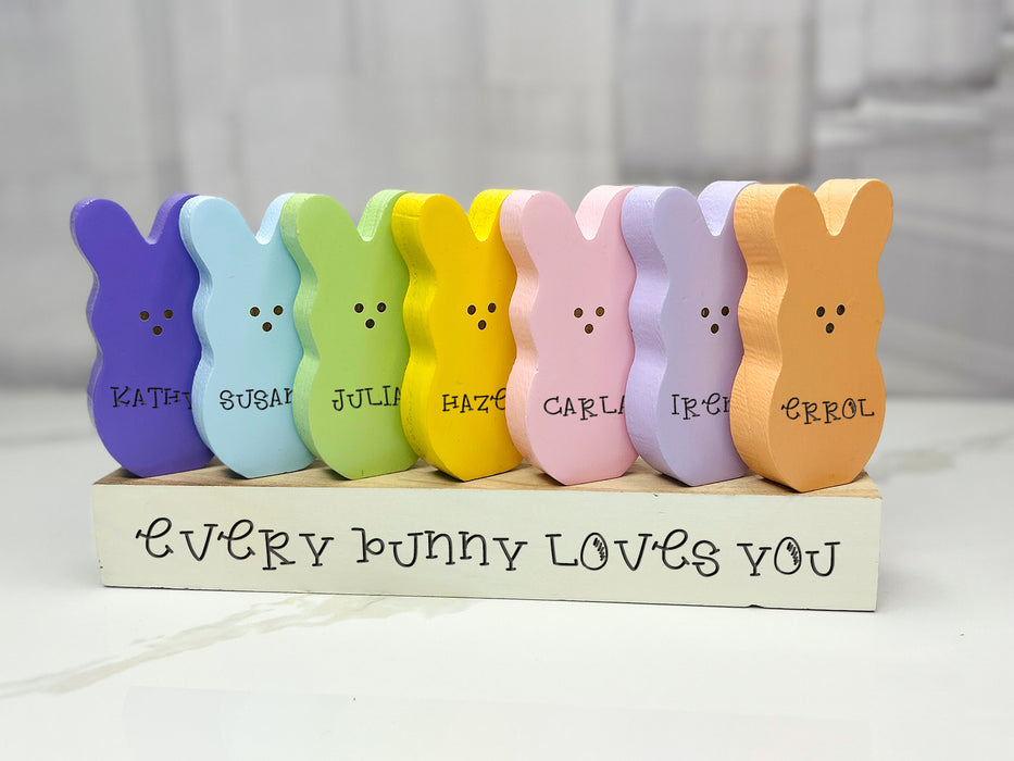 Easter Peeps Wooden Block Set,Personalized Easter Gift Decor