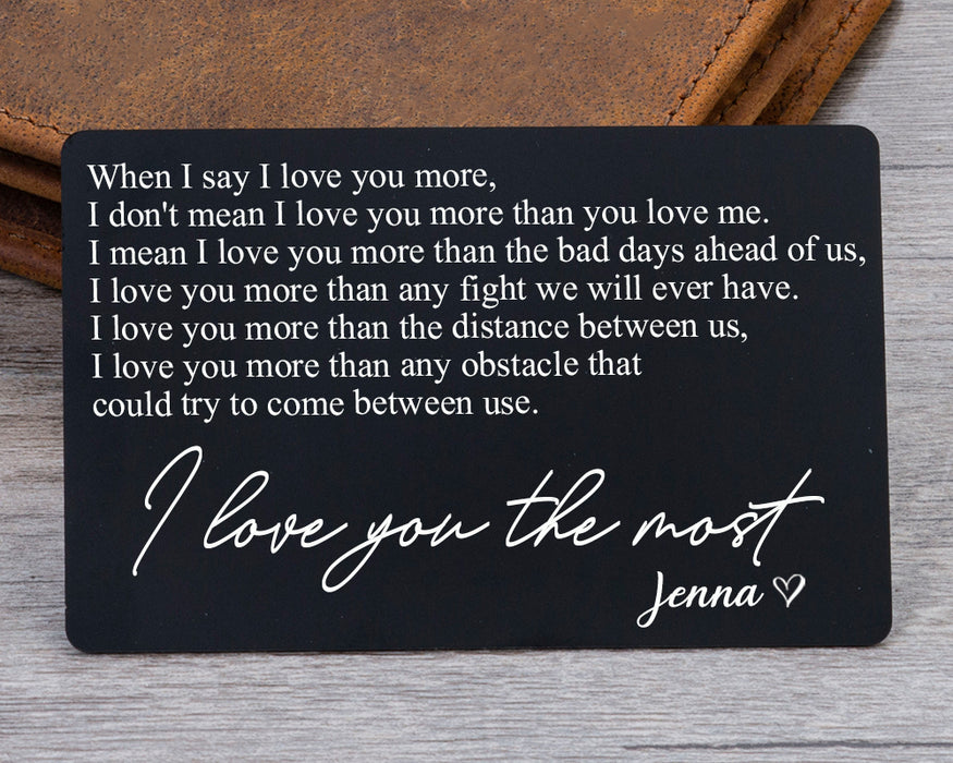 Personalized Metal Wallet Insert Card with Any Text