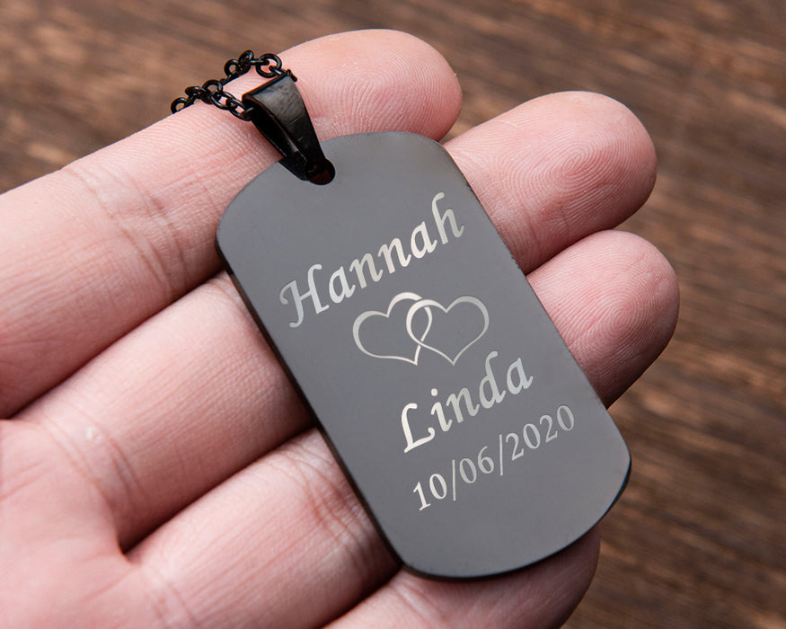 Personalized Dog Tag Necklace,Mens Military Necklace