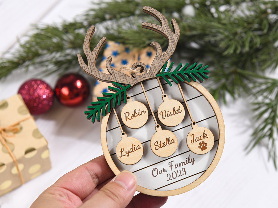 Personalized Family and Pet Ornament, Christmas Gift