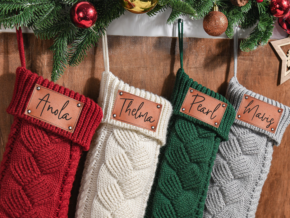 Cable Knit Personalized Christmas Stockings With Name