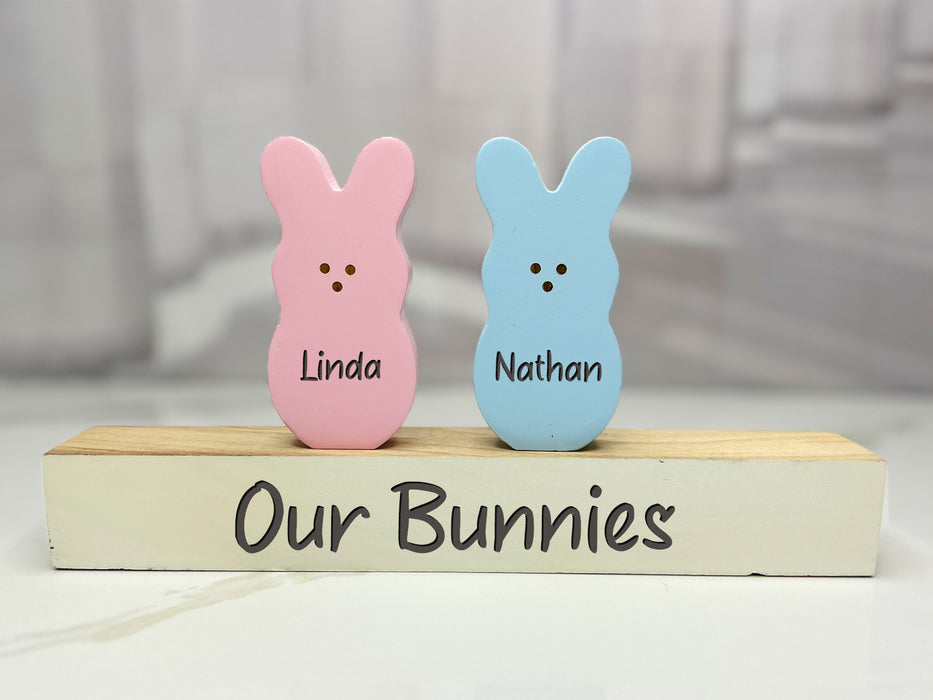 Easter Peeps Wooden Block Set,Personalized Easter Gift Decor