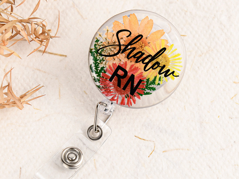 Custom Resin Badge Reel with Name, Alligator Clip, Personalized Gift for Friend Nurses Doctors