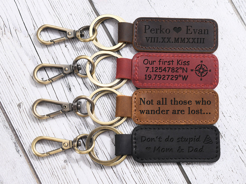 3rd Anniversary Gift for Husband - Personalized Coordinates Keychain