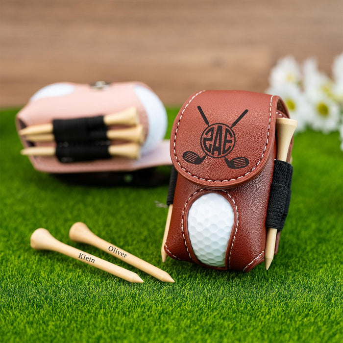 Personalized Golf Ball Bag, Mini Golf Ball Holder, Leather Golf Ball Bag, Stylish Pouch for Golf Balls, Tees Holder, Great Golf Gifts