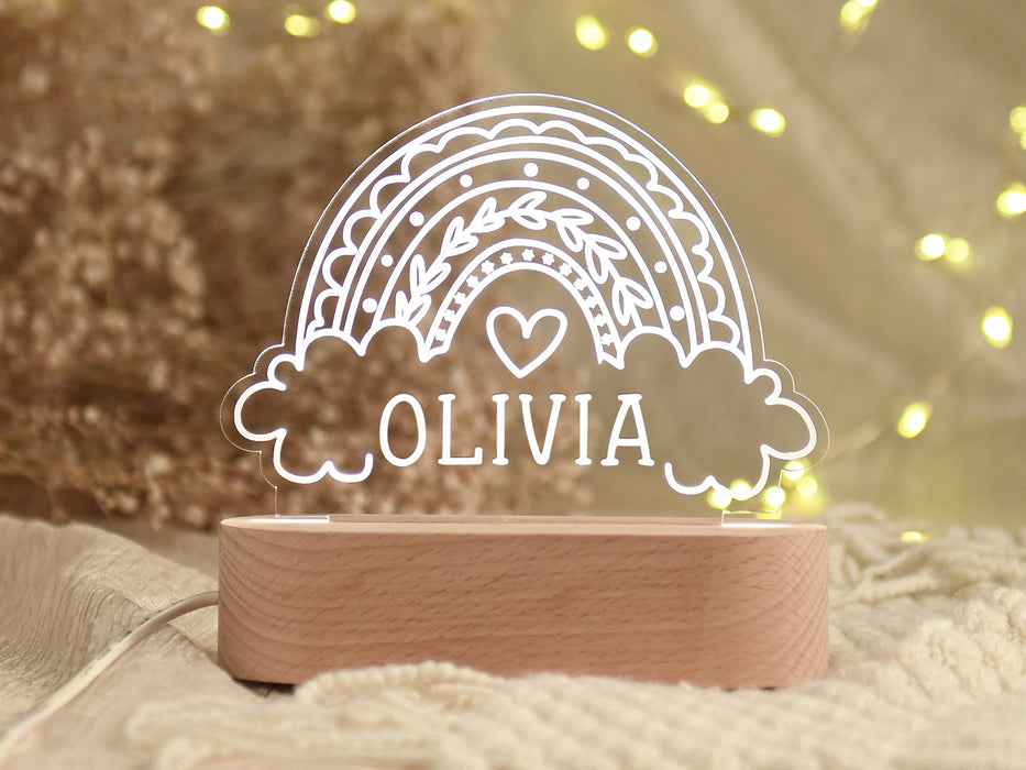 Personalized Baby Acrylic Night Light, Baby Room Decor