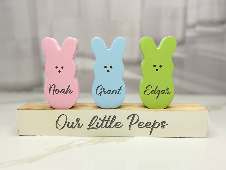 Easter Peeps Wooden Block Set,Personalized Easter Gift Decor