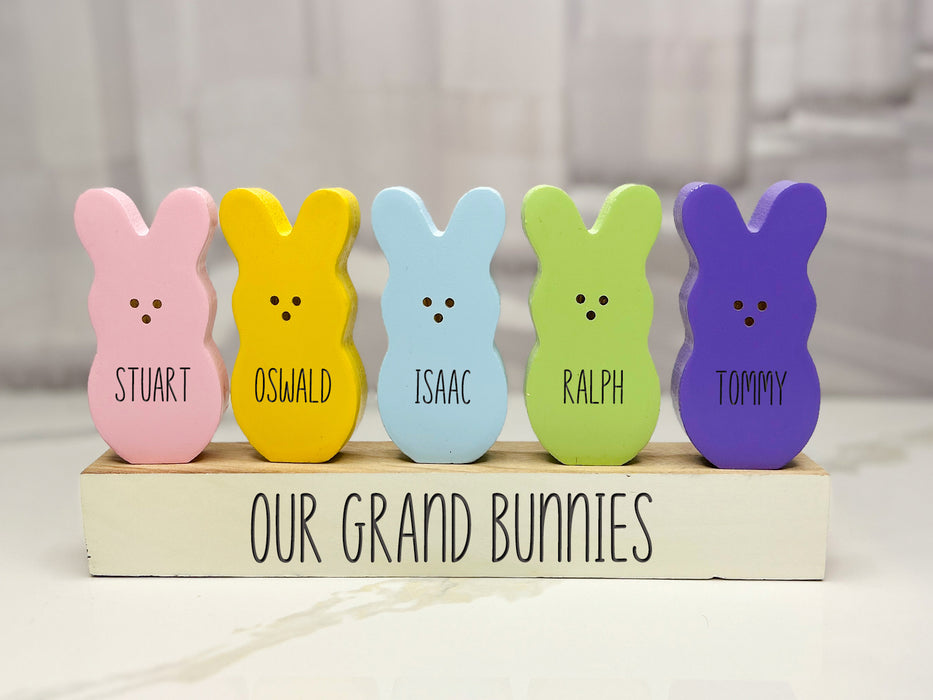 Easter Peeps Wooden Block Set,Personalized Easter Gift Decor