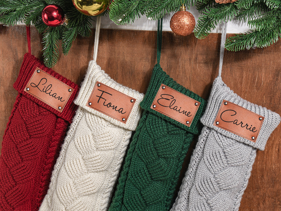 Cable Knit Personalized Christmas Stockings With Name