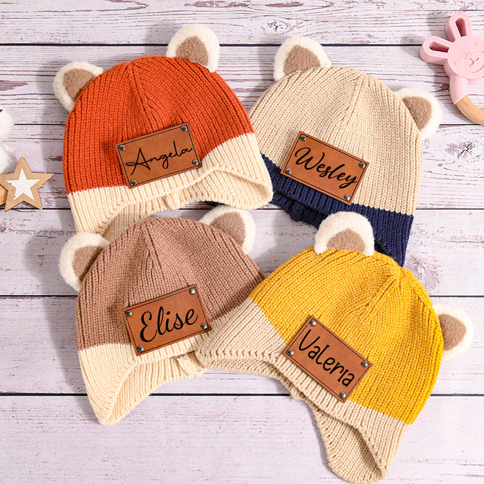 Personalized Newborn Baby Beanie Hat, Christmas Gift