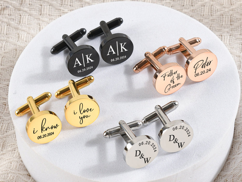 Custom Cufflinks for Him, Personalized Groomsmen Gift