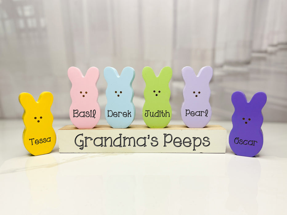 Easter Peeps Wooden Block Set,Personalized Easter Gift Decor