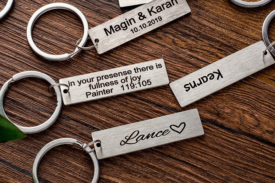 Stainless Steel Drive Safe Keychain, Personalized Gifts for Him