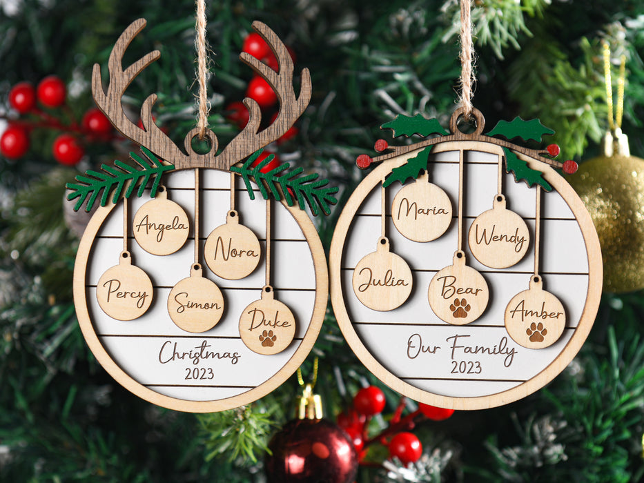 Personalized Family and Pet Ornament, Christmas Gift