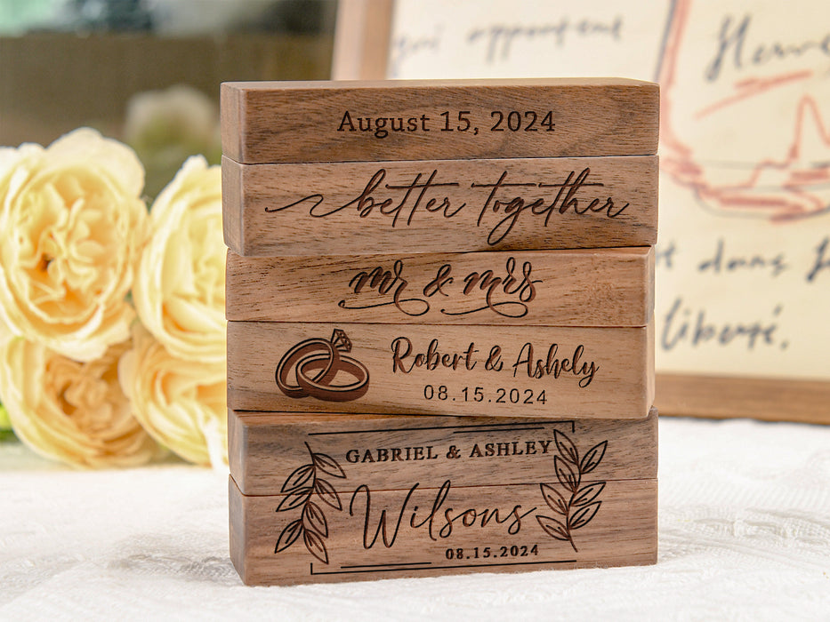 Personalized Wedding Ring Box,Slim Double Ring Holder