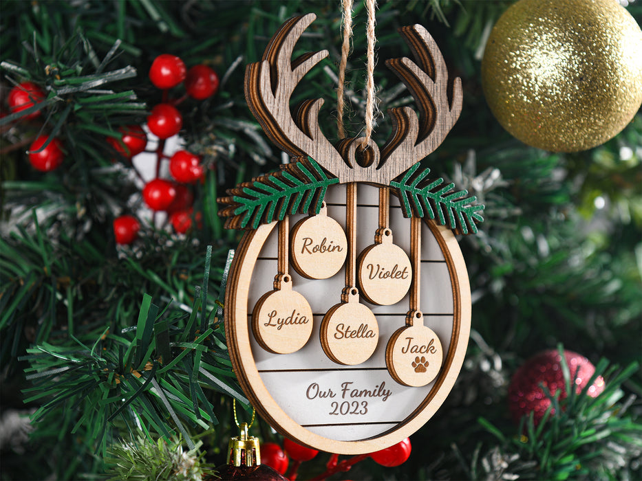 Personalized Family and Pet Ornament, Christmas Gift