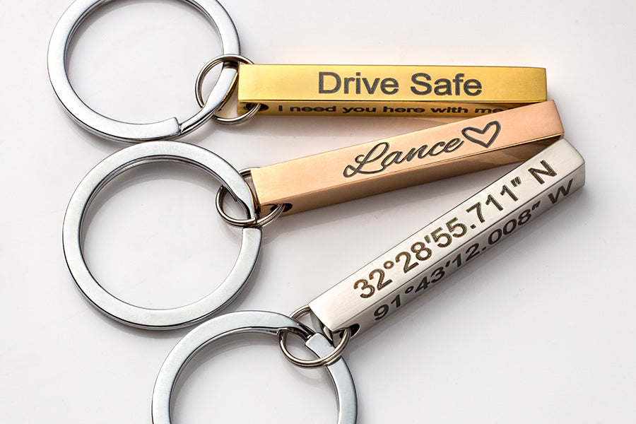 Personalized 3D Bar Keychain, Gift for Him