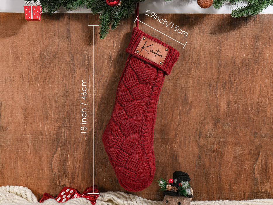 Cable Knit Personalized Christmas Stockings With Name