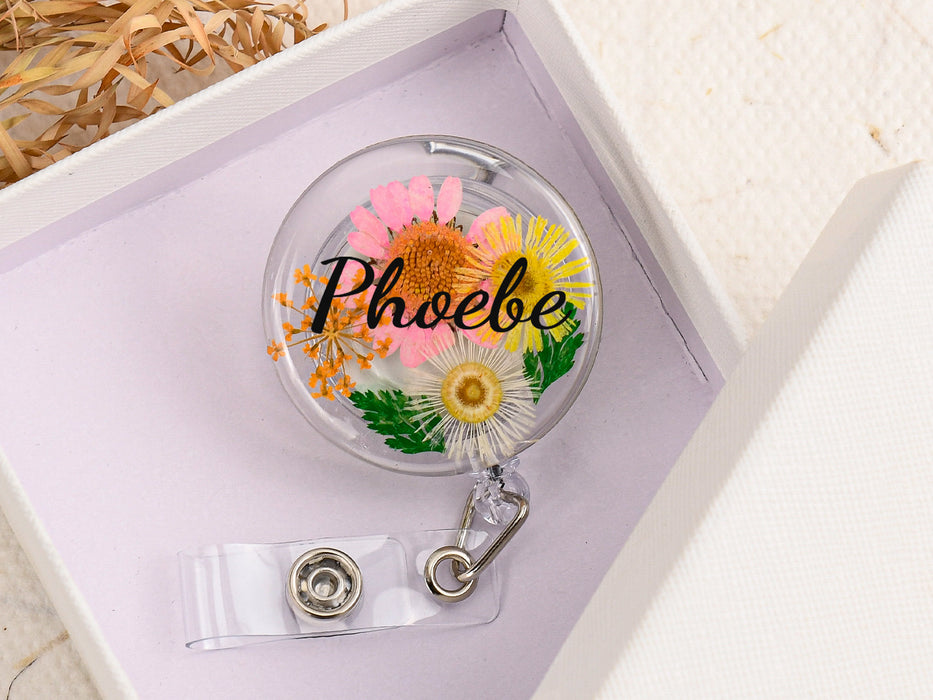 Custom Resin Badge Reel with Name, Alligator Clip, Personalized Gift for Friend Nurses Doctors