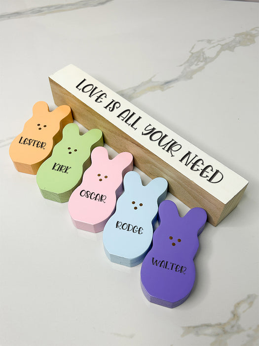 Easter Peeps Wooden Block Set,Personalized Easter Gift Decor