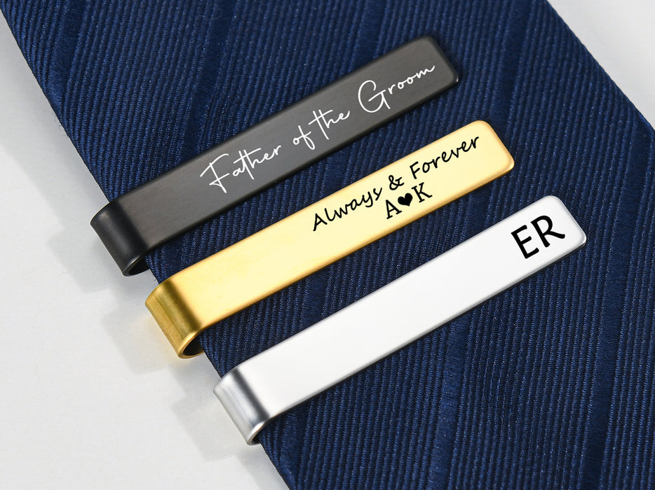 Custom Engraved Tie Clip, Personalized Gift for Groomsmen